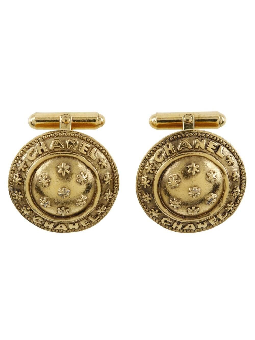 Chanel Flower Cufflinks Gold Plated #228795C55B